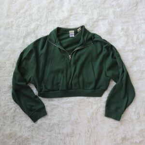 Levi's Forest Green Cropped Quarter zip